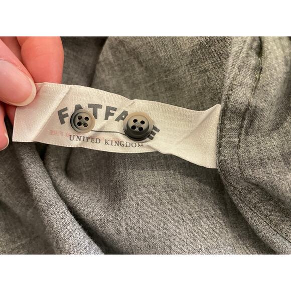 Fat Face Mens Medium Button Up Shirt All Cotton Gray Unique Buttons Long Sleeve - Picture 6 of 10